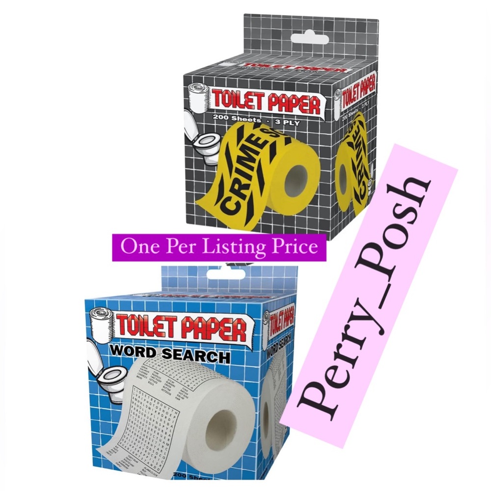 "CRIME SCENE" or “WORD SEARCH” -1 Roll Toilet paper per listing